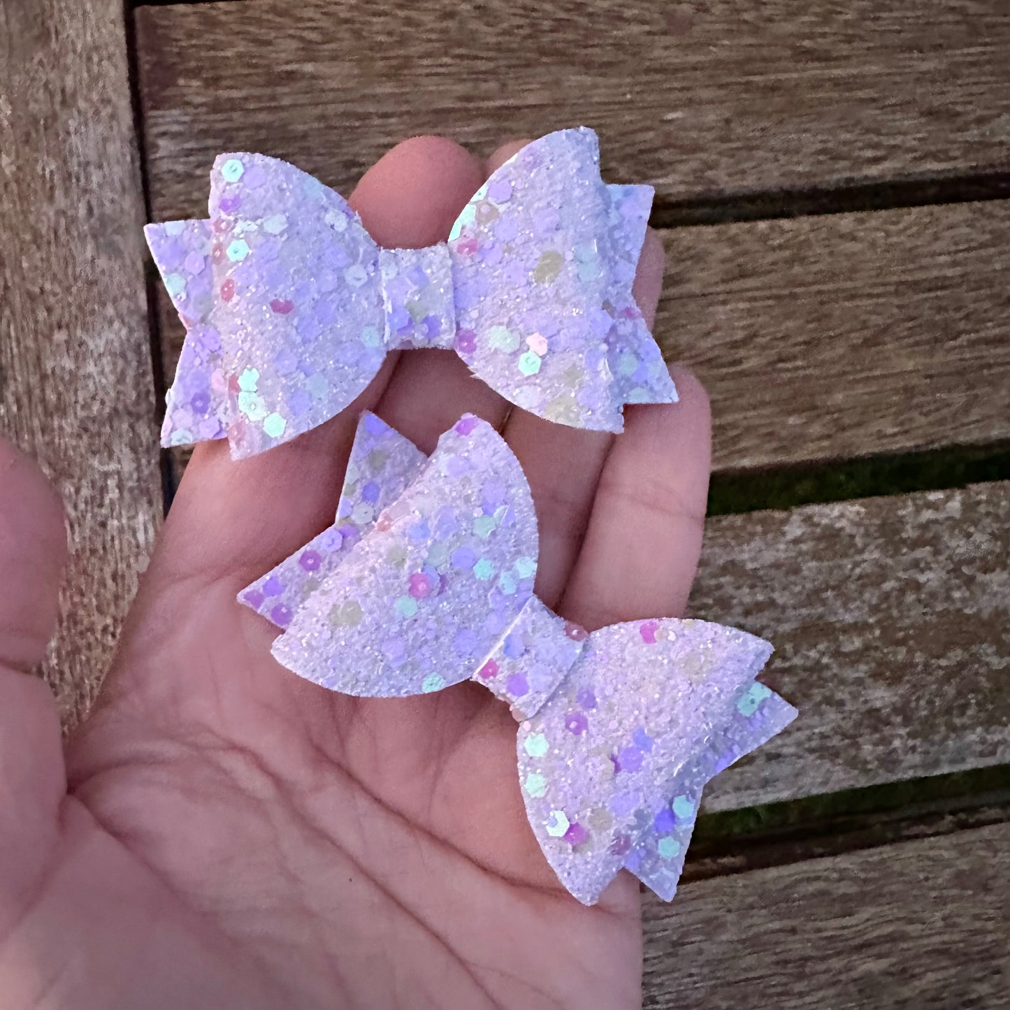 Baby Dolly Bows// Purple Sprinkles Glitter