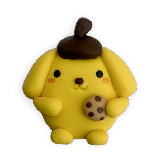 Yellow Pudding Dog Clay Bow