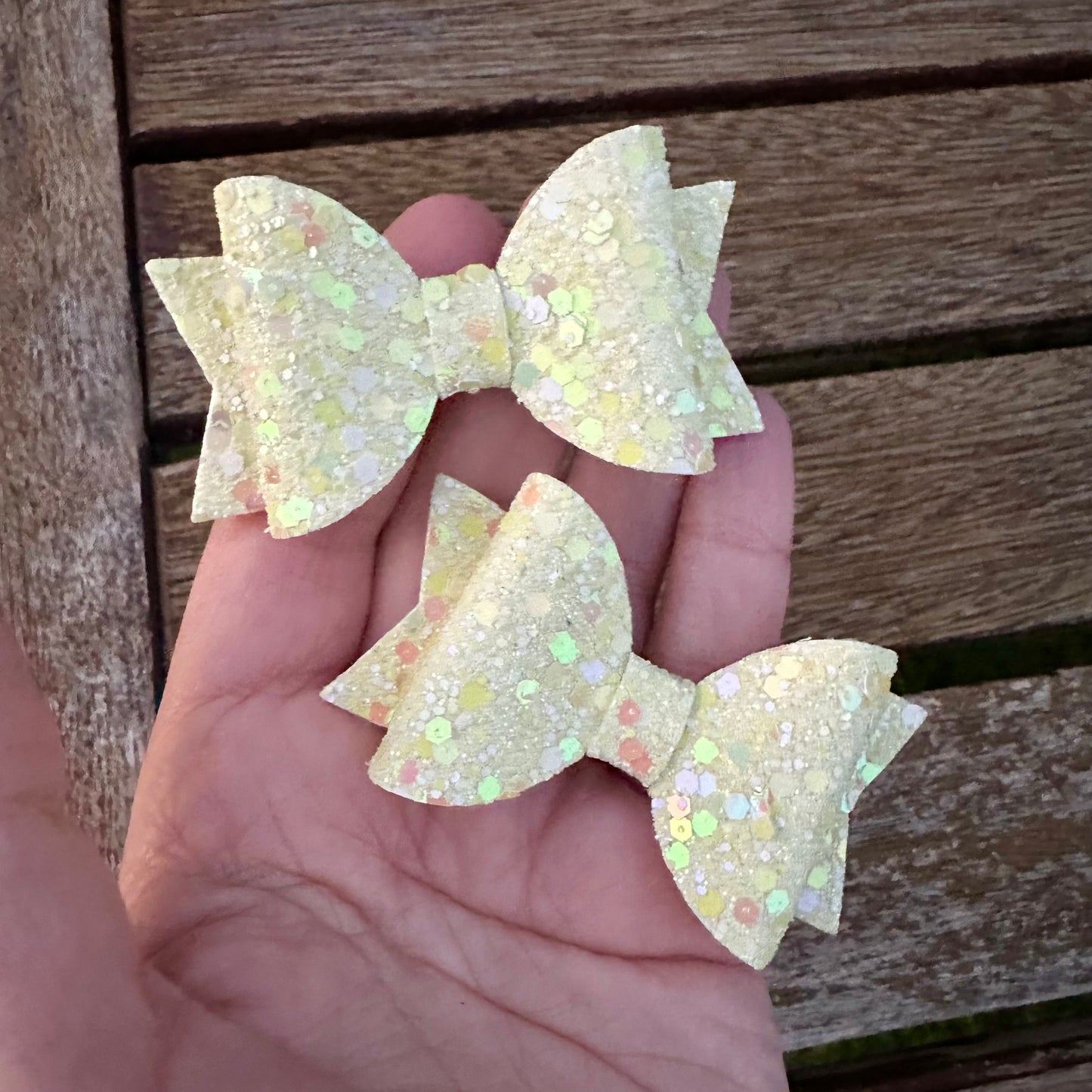 Baby Dolly Bows// Yellow Sprinkles Glitter