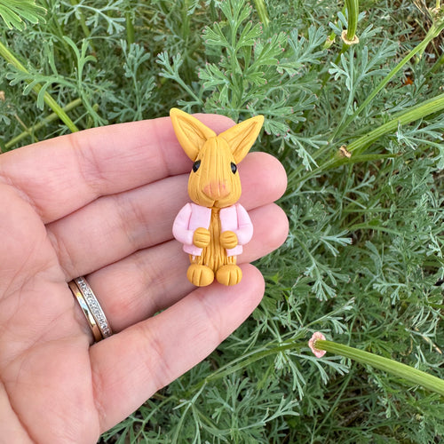 Pink Rabbit Clay Bow