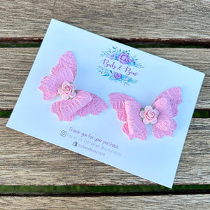 Candy Pink Lace Butterfly Piggys