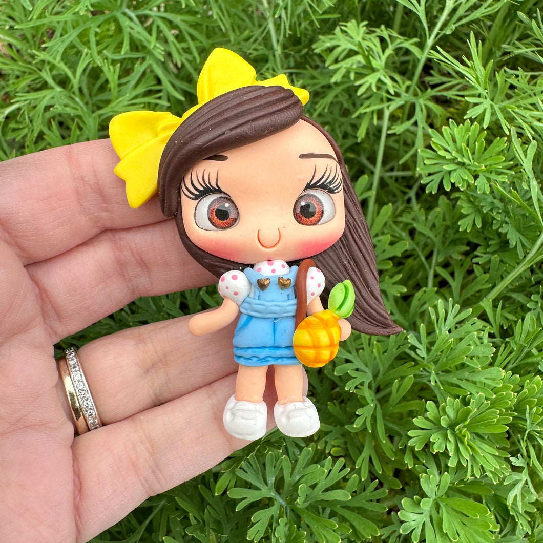 Custom Pineapple Girl Clay Bow