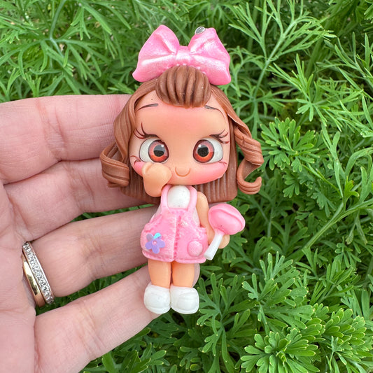 Custom Lollipop Girl Clay Bow