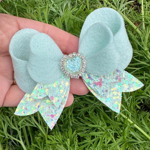 Franchi Fancy Felt/ Glitter Bow (Green)