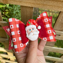 Load image into Gallery viewer, Santa Large Dolly Clay bow (11cm)