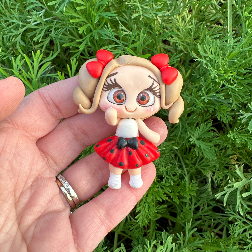 Custom Ladybug Girl Clay Bow