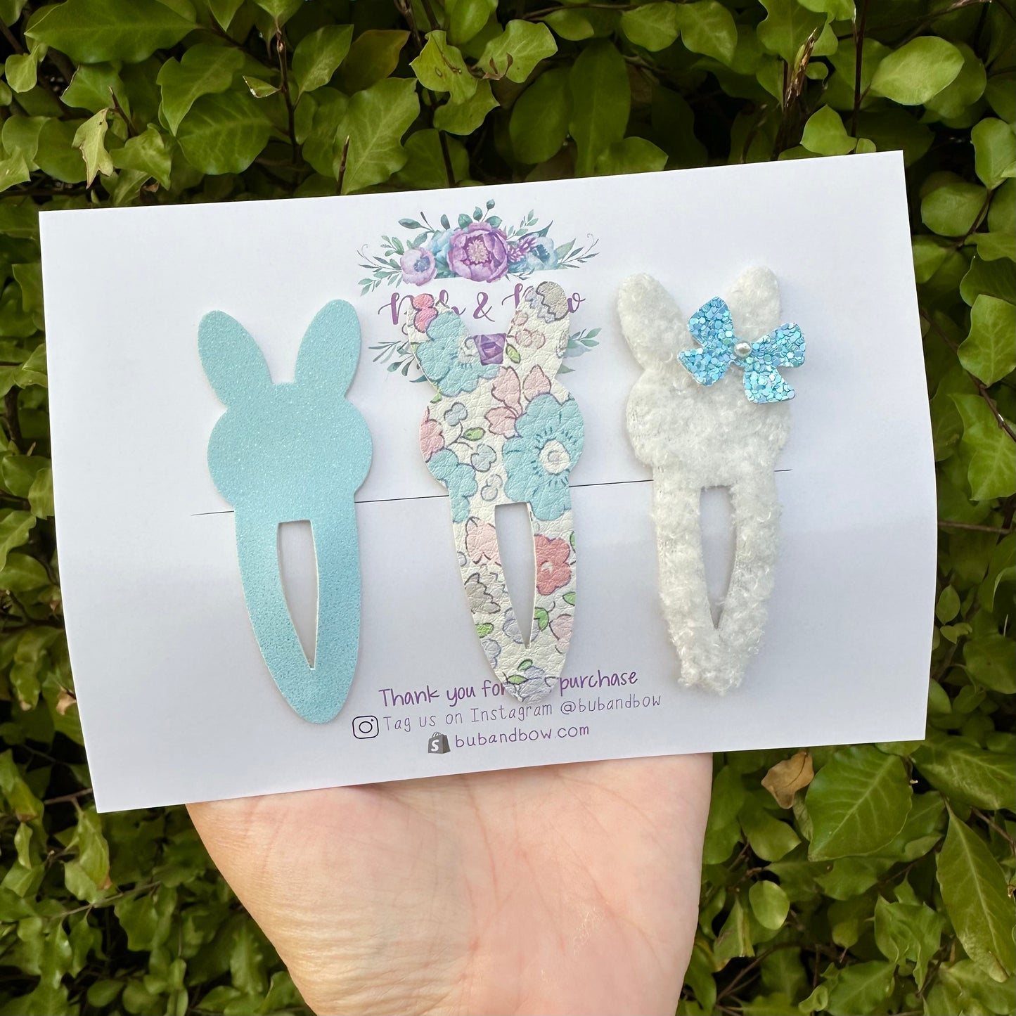 Blue Bunny Snap Clip Set (5cm)