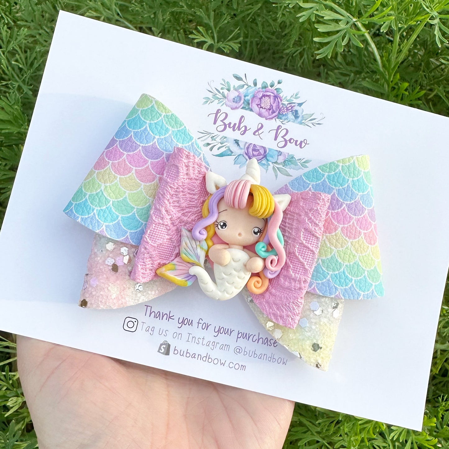 Mermaid Unicorn Clay Bow