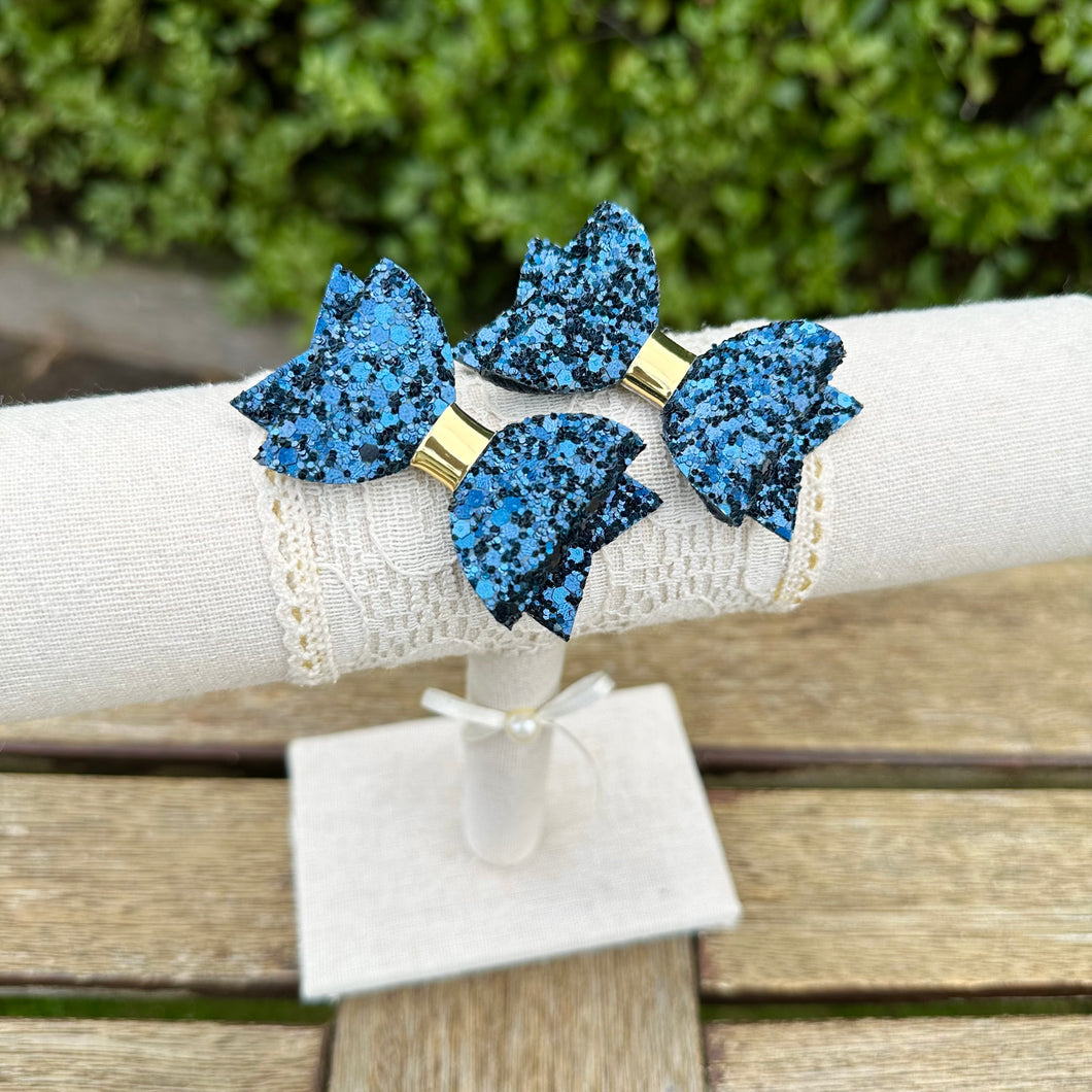 Baby Dolly Classic Glitter Bows// Navy