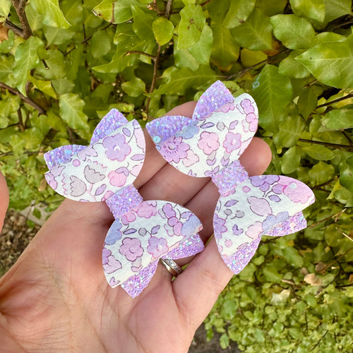 Purple Floral Mini Imogen Bows