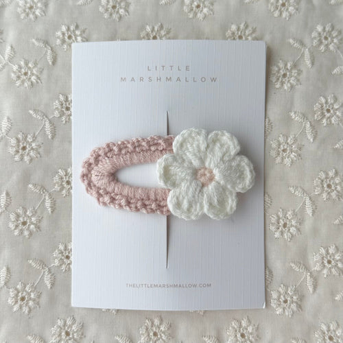 Flower Crochet Clip// Pale Pink