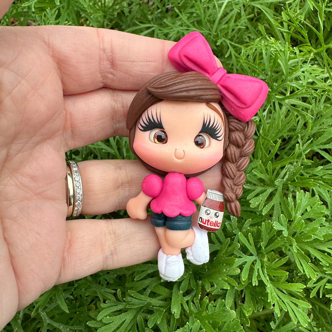 Custom Nutella Girl Clay Bow