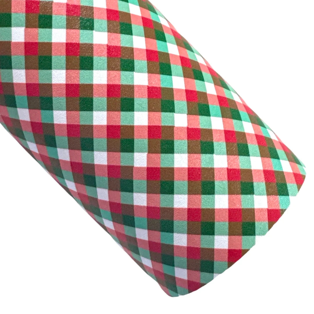 Red Green White Plaid Print Smooth