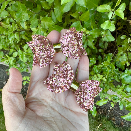 Baby Dolly Bows// Rose All Day Glitter