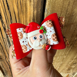 Santa Cookie Imogen Clay bow