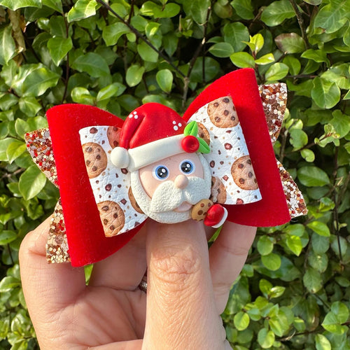 Santa Cookie Imogen Clay bow