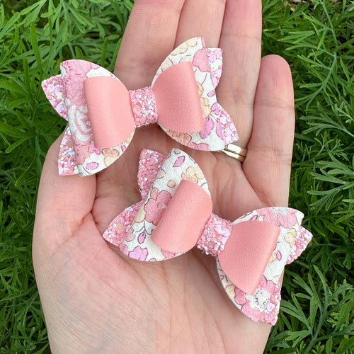 Peach Floral Mini Imogen Bows