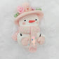 Pink Snowman Custom Clay Bow