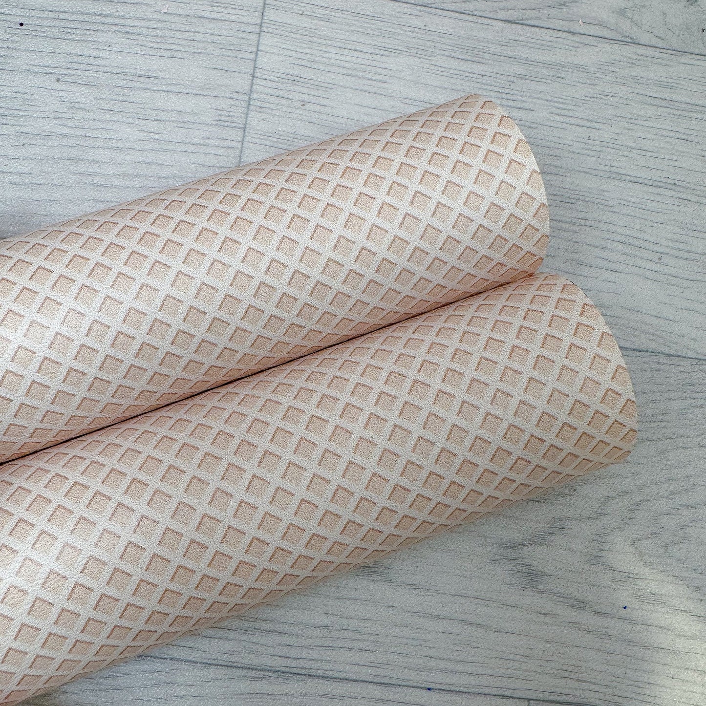 Pale Wafer Printed Leather