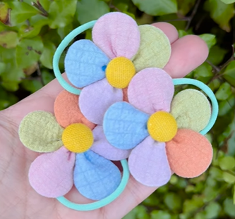 Rainbow Flower Hair Ties (each)