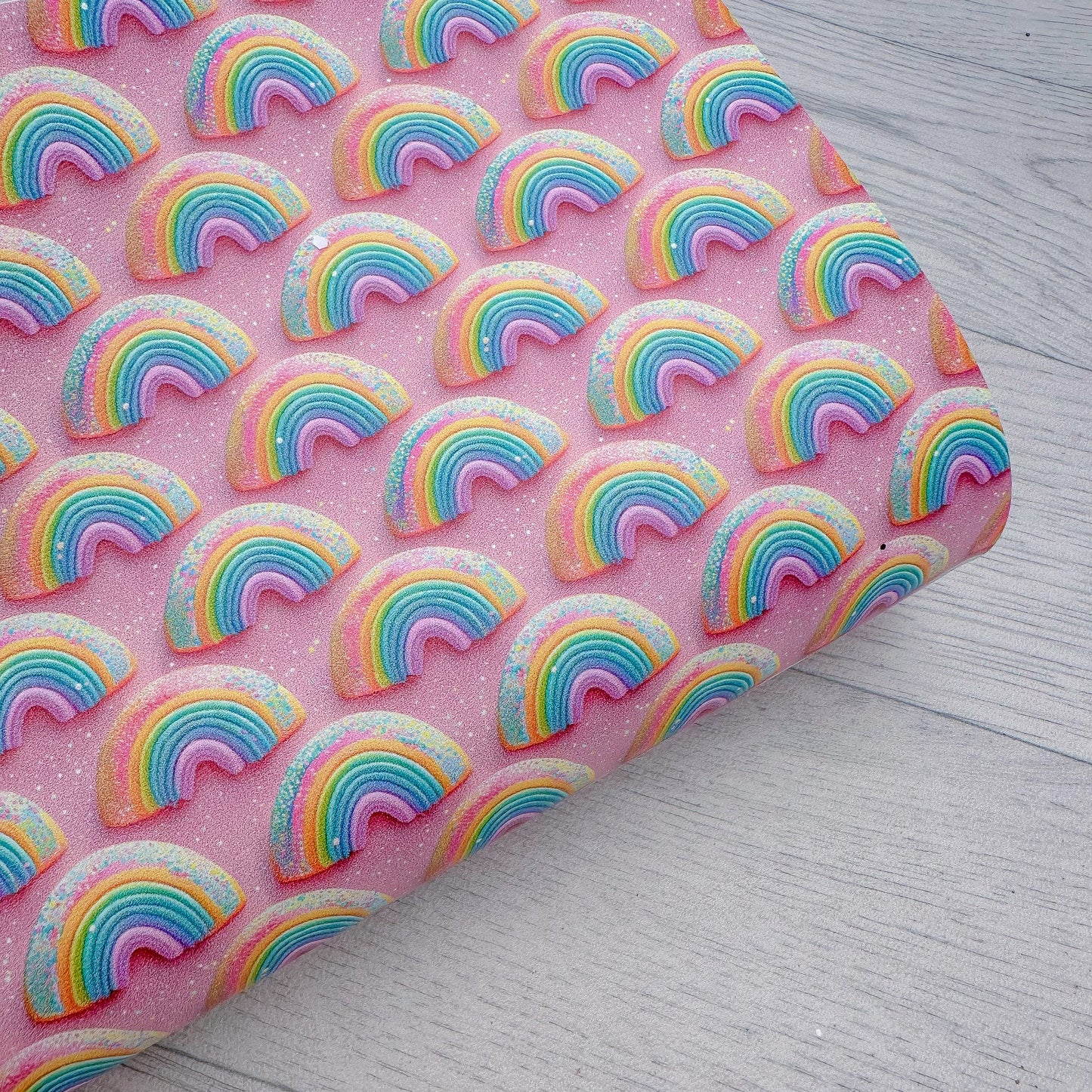 Rainbow Donuts Printed Leather