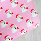 Red Shh Santa on Pink Leatherette