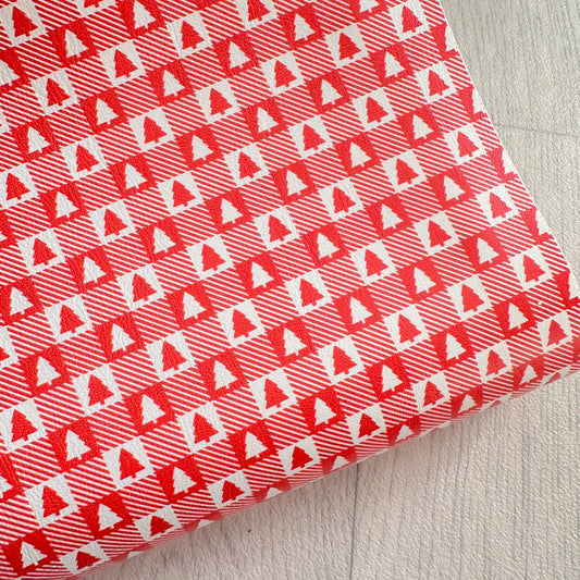 Red Tree Gingham Leatherette