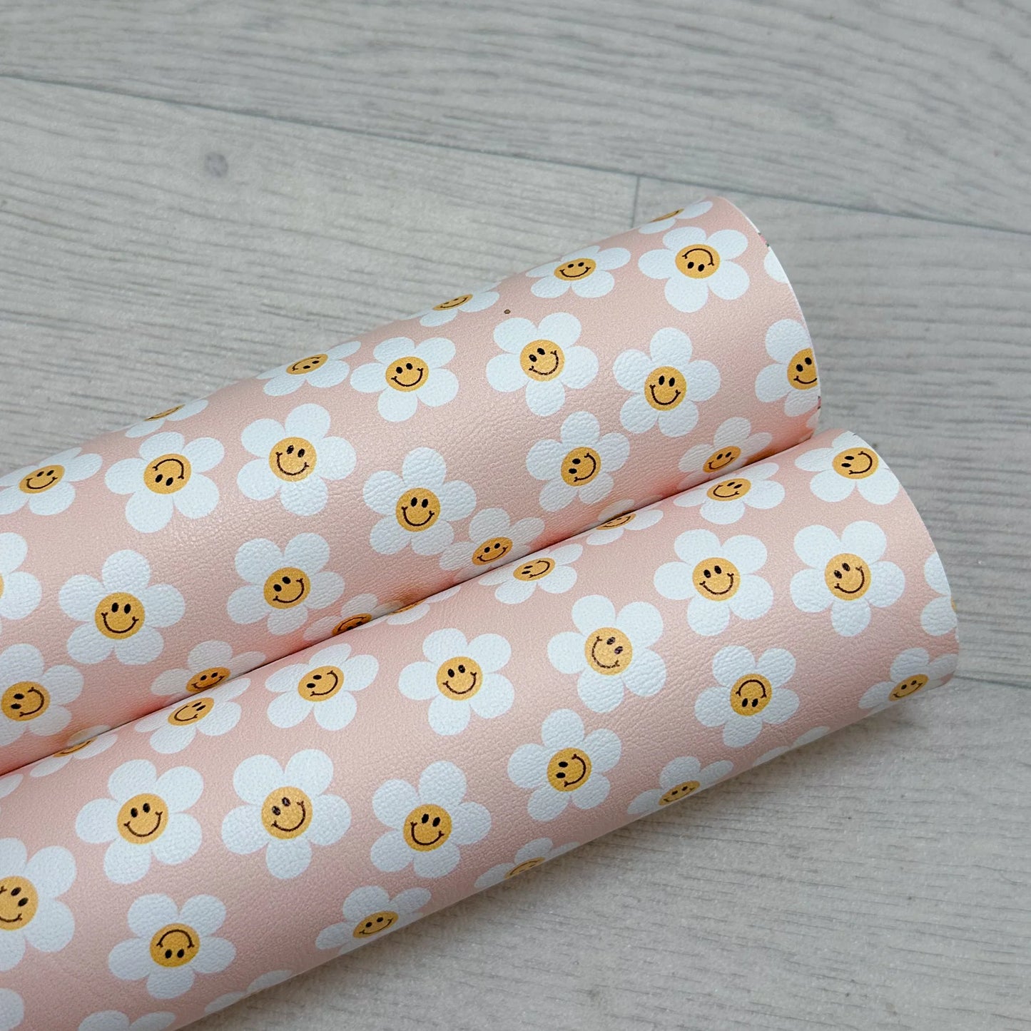 Smiley Daisies Printed Leather