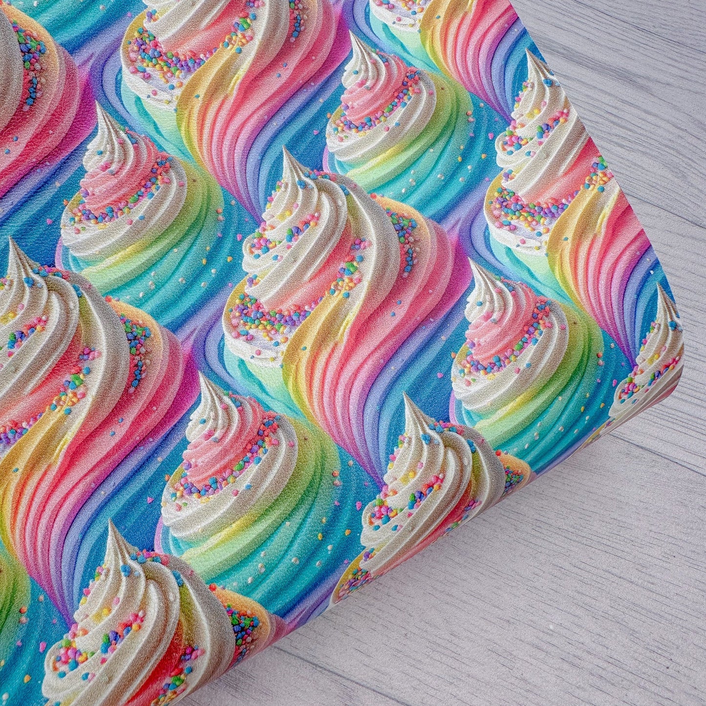 Sprinkle Ice Cream Swirl Printed Leather