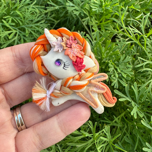 Custom Autumn Unicorn Clay Bow