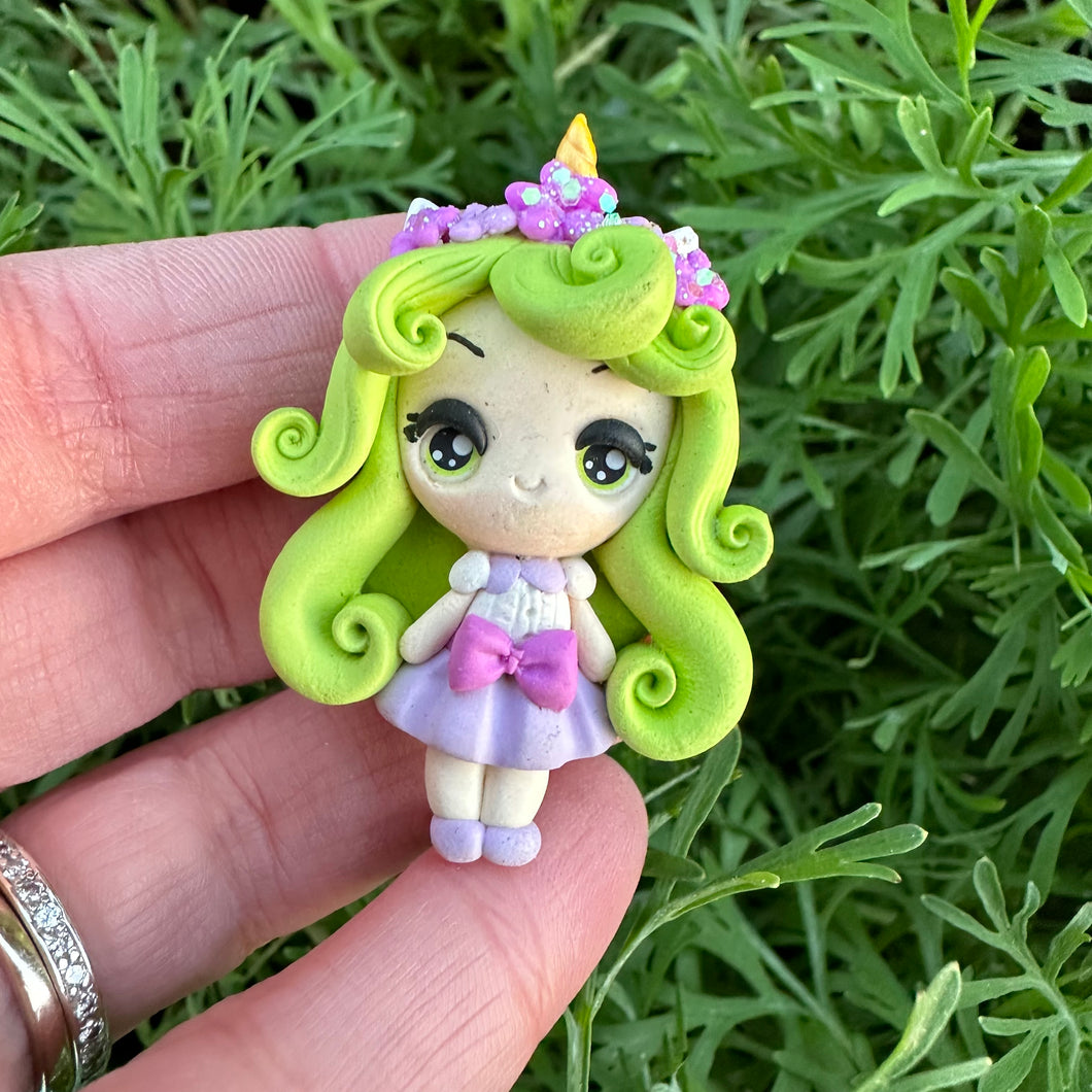 Custom Unicorn Girl Clay Bow