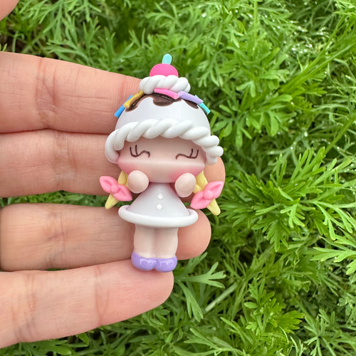 Custom Ice Cream Girl Clay Bow