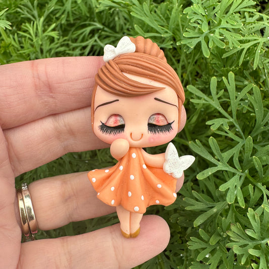 Custom Butterfly Girl Clay Bow