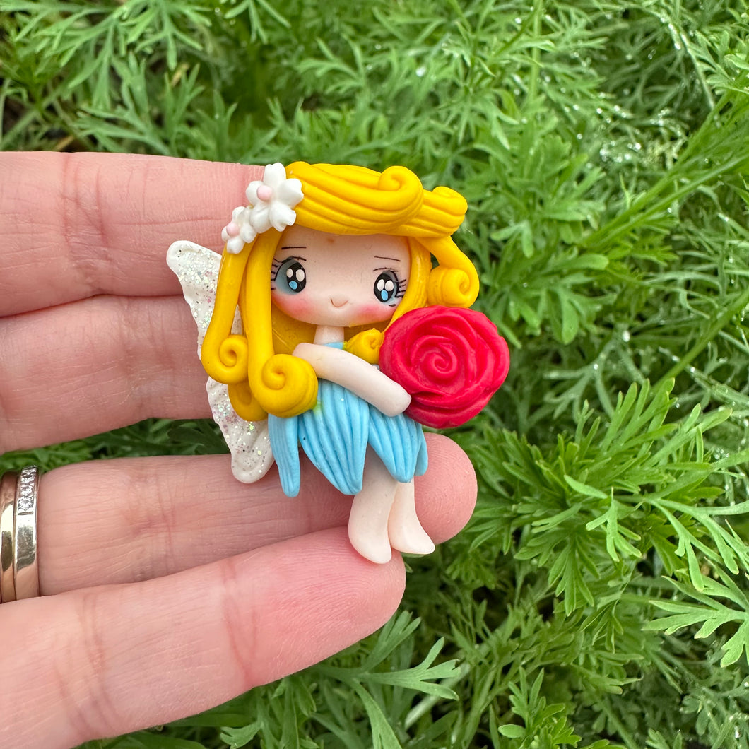 Custom Floral Fairy Clay Bow