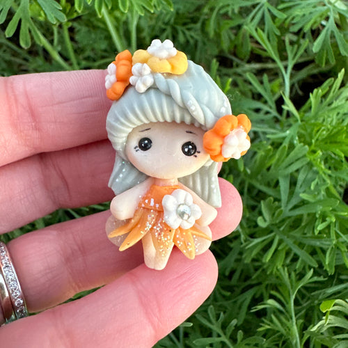 Custom Floral Girl Clay Bow