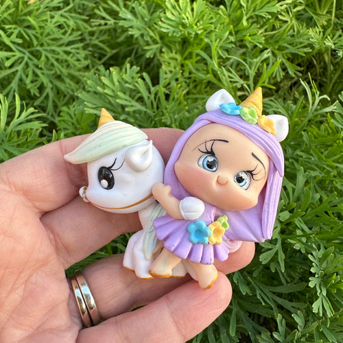 Custom Unicorn Girl Clay Bow