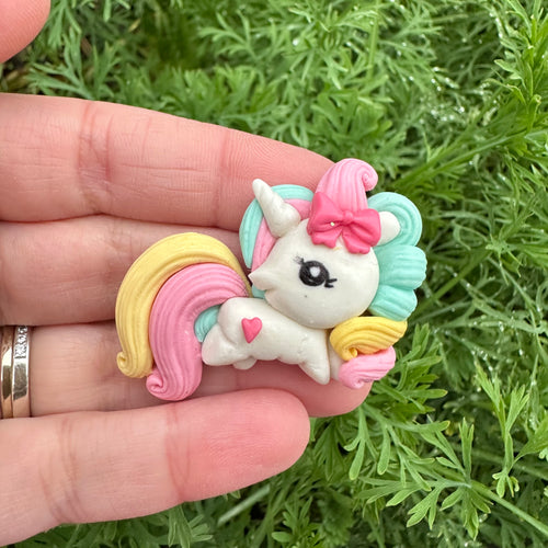 Custom Floral Unicorn Clay Bow