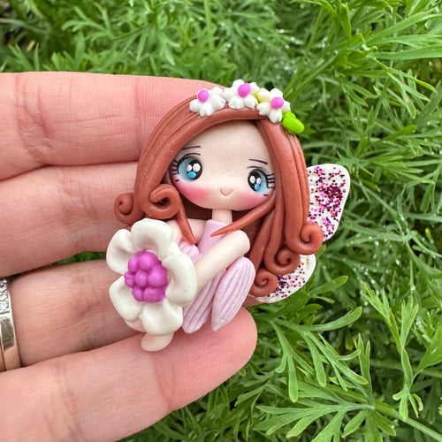 Custom Floral Fairy Clay Bow