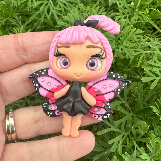 Custom Butterfly Girl Clay Bow