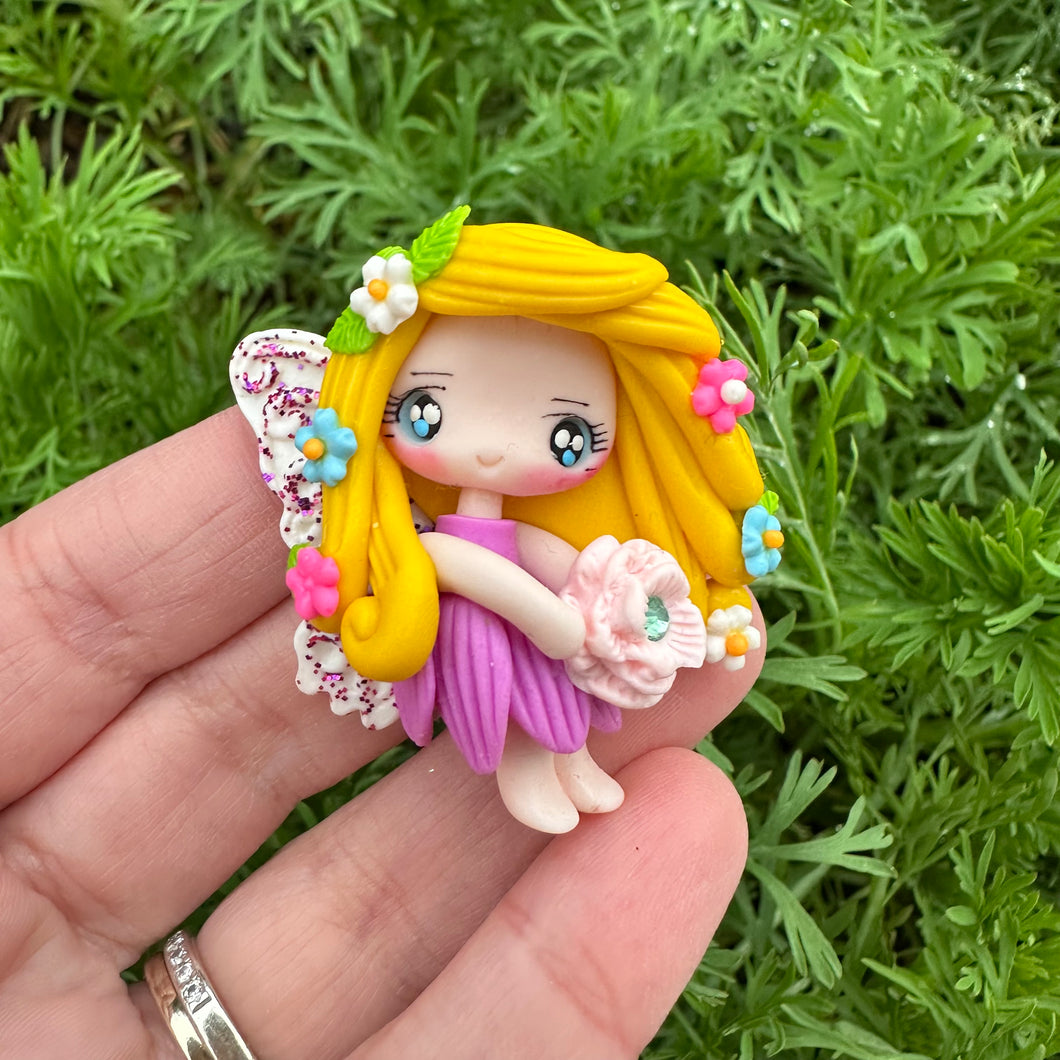 Custom Floral Fairy Clay Bow