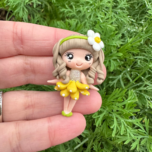 Custom Floral Girl Clay Bow