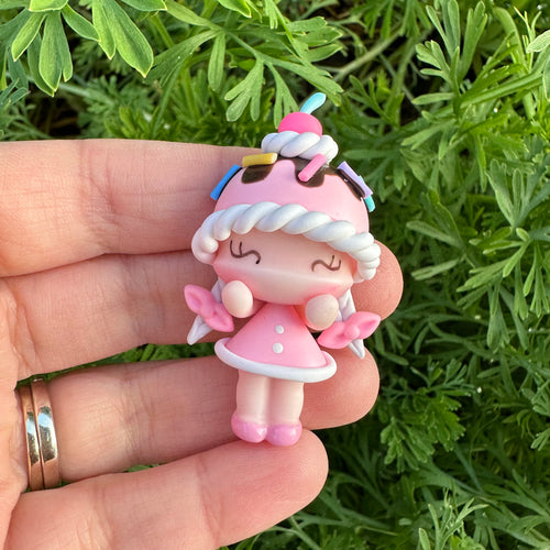 Custom Ice Cream Girl Clay Bow