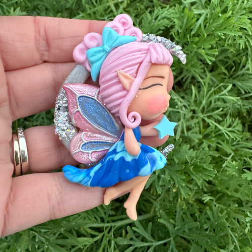 Custom Moon Fairy Clay Bow