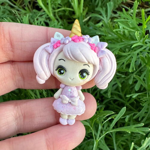 Custom Unicorn Girl Clay Bow