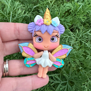 Custom Butterfly Girl Clay Bow