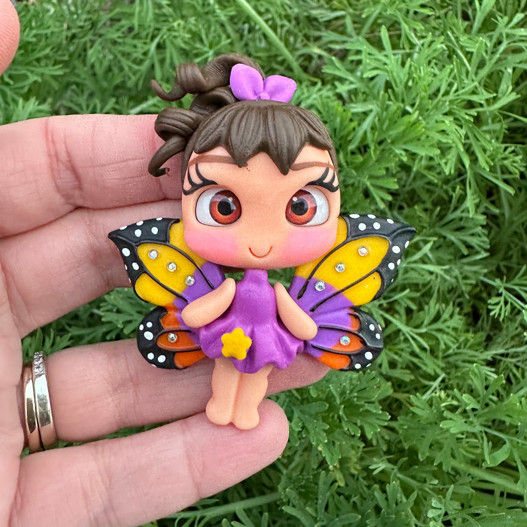 Custom Butterfly Girl Clay Bow