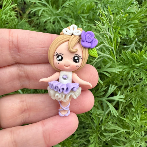 Custom Floral Ballerina Clay Bow