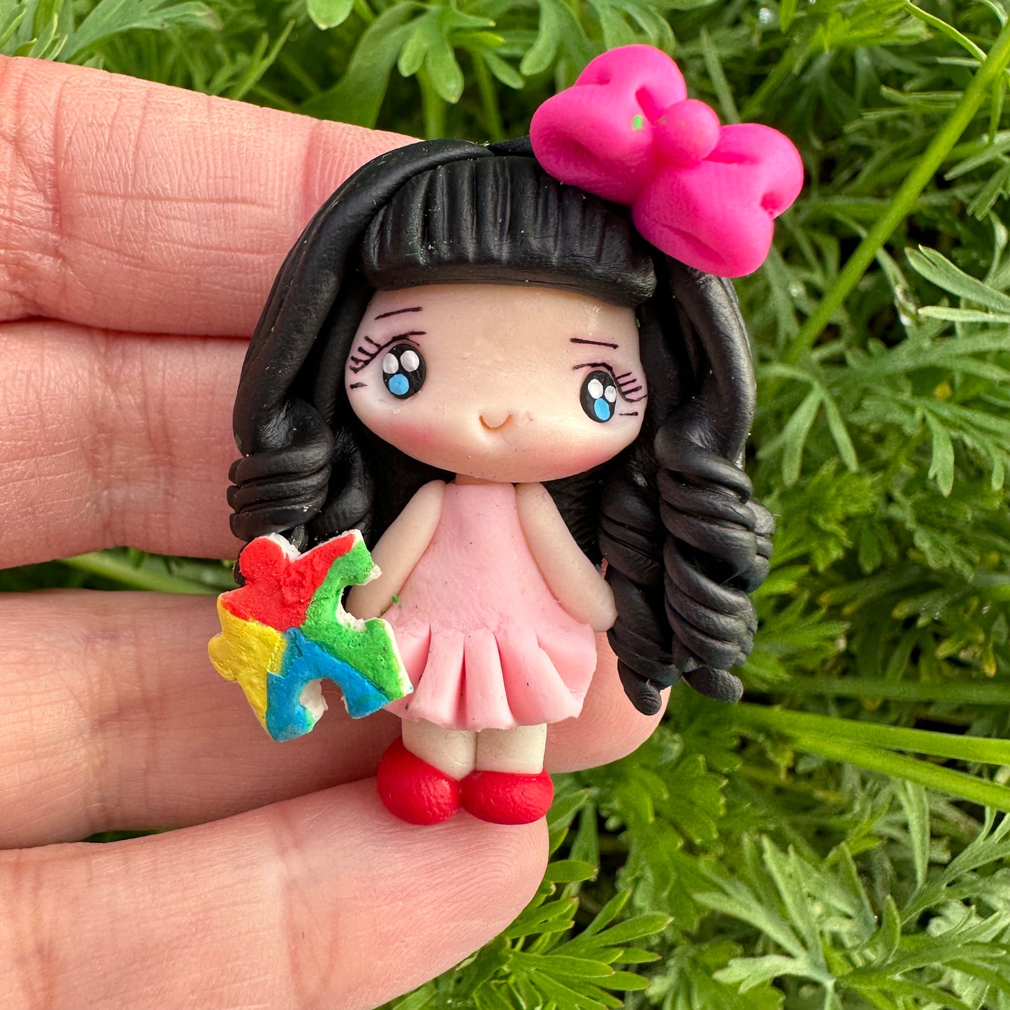 Custom Autism Girl Clay Bow