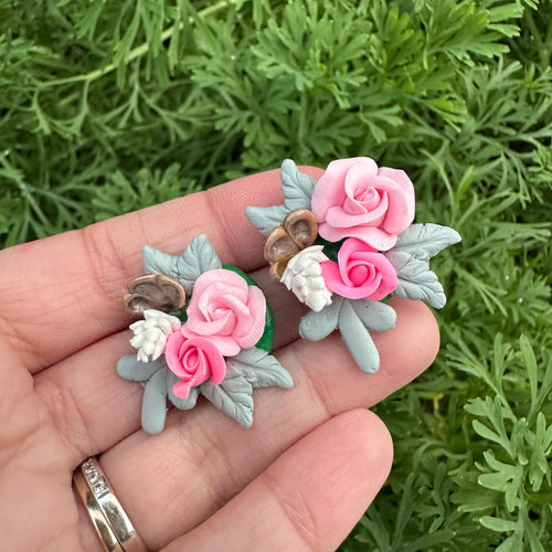 Custom Floral Clay Bow Piggys