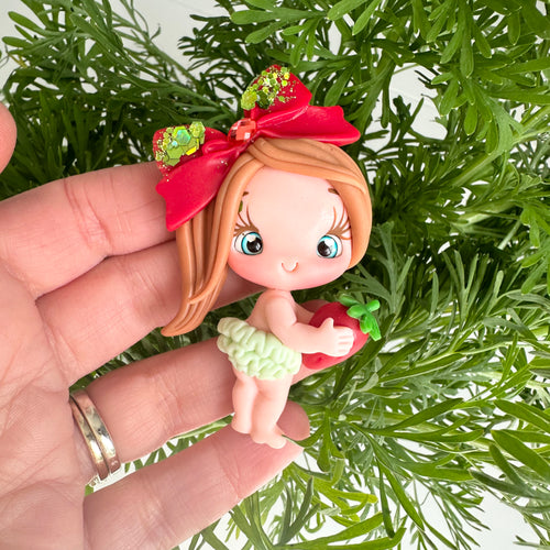 Custom Strawberry Girl Clay Bow